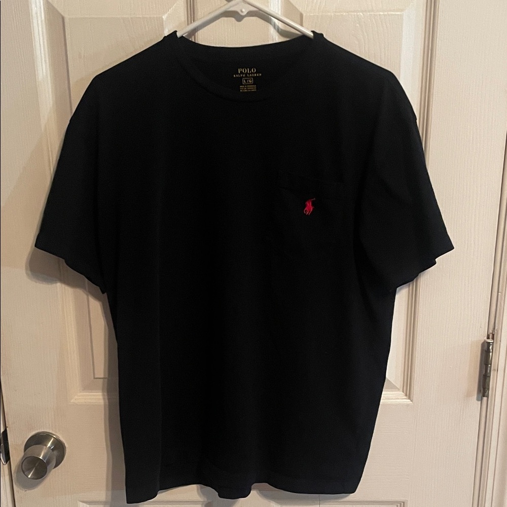 Polo Ralph Lauren Black Tee with Red Logo